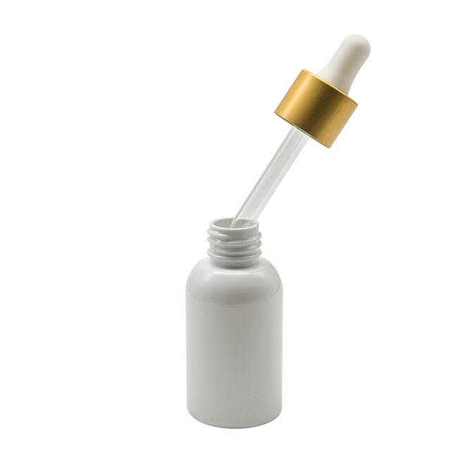 زجاجة بلاستيكية PET مع قطارة ألومنيوم للزيوت العطرية